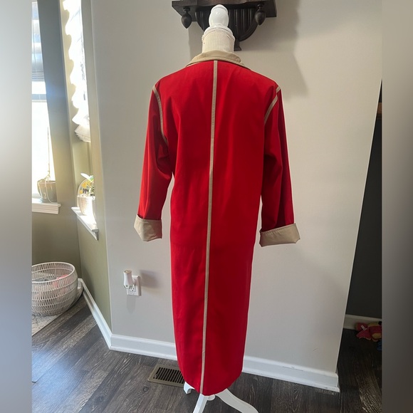 Vintage 1986 Bonnie Cashin Russel Taylor Long Red and Tan Trench Coat Size 8/10 - Picture 8 of 16